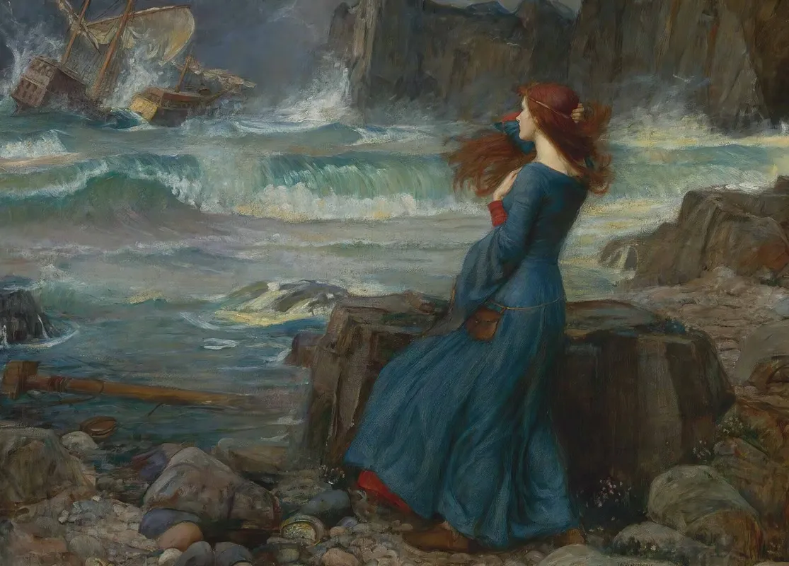 Miranda The Tempest Wall Art by John William Waterhouse - High-Resolution Digital Print