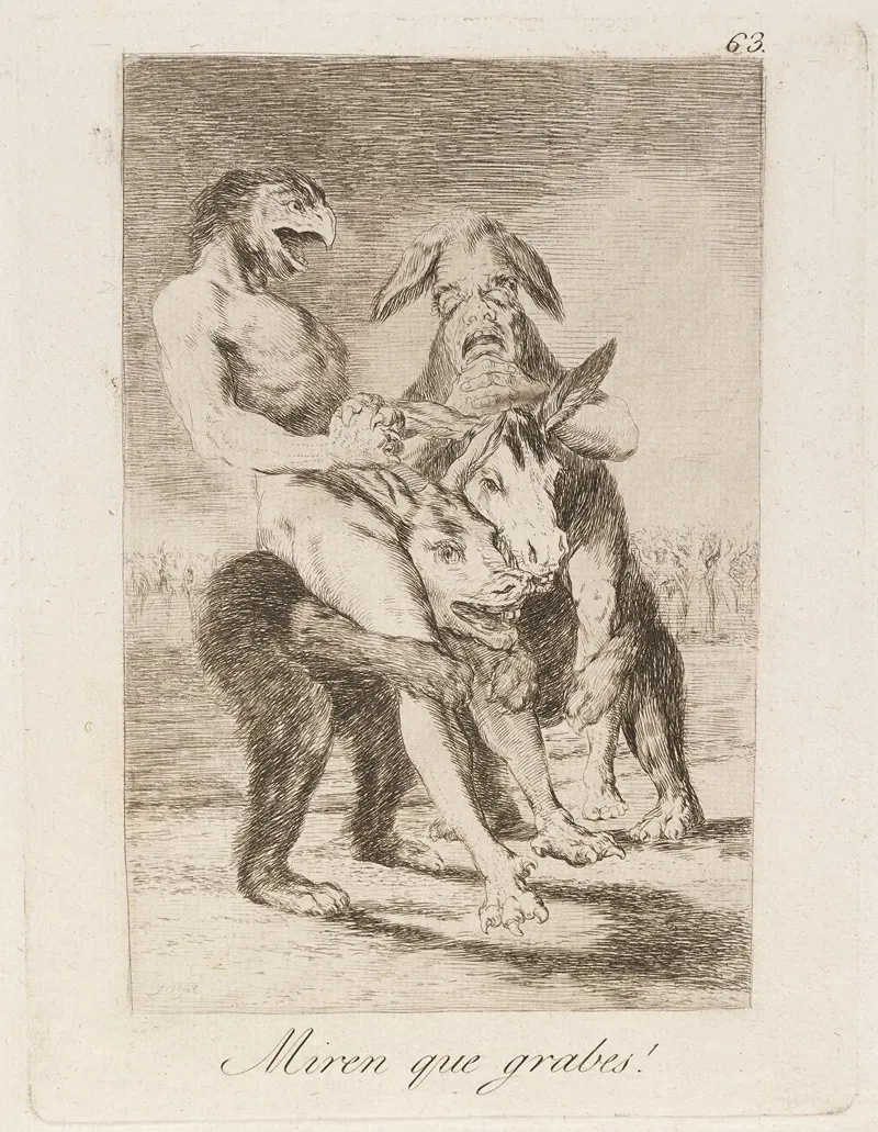 Miren Que Grabes Look How Solemn They Are Wall Art by Francisco de Goya - High-Resolution Digital Print