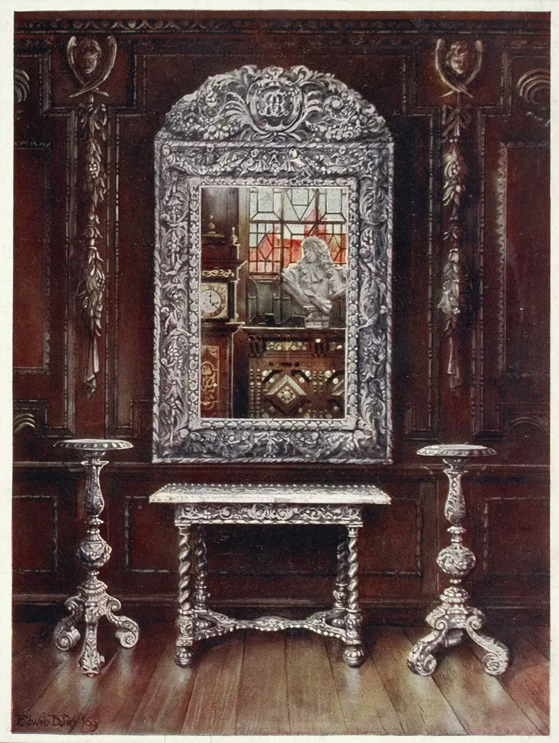 Mirror Gueridons And Table Overlaid With Silver Plaques Wall Art by Edwin Foley - High-Resolution Digital Print
