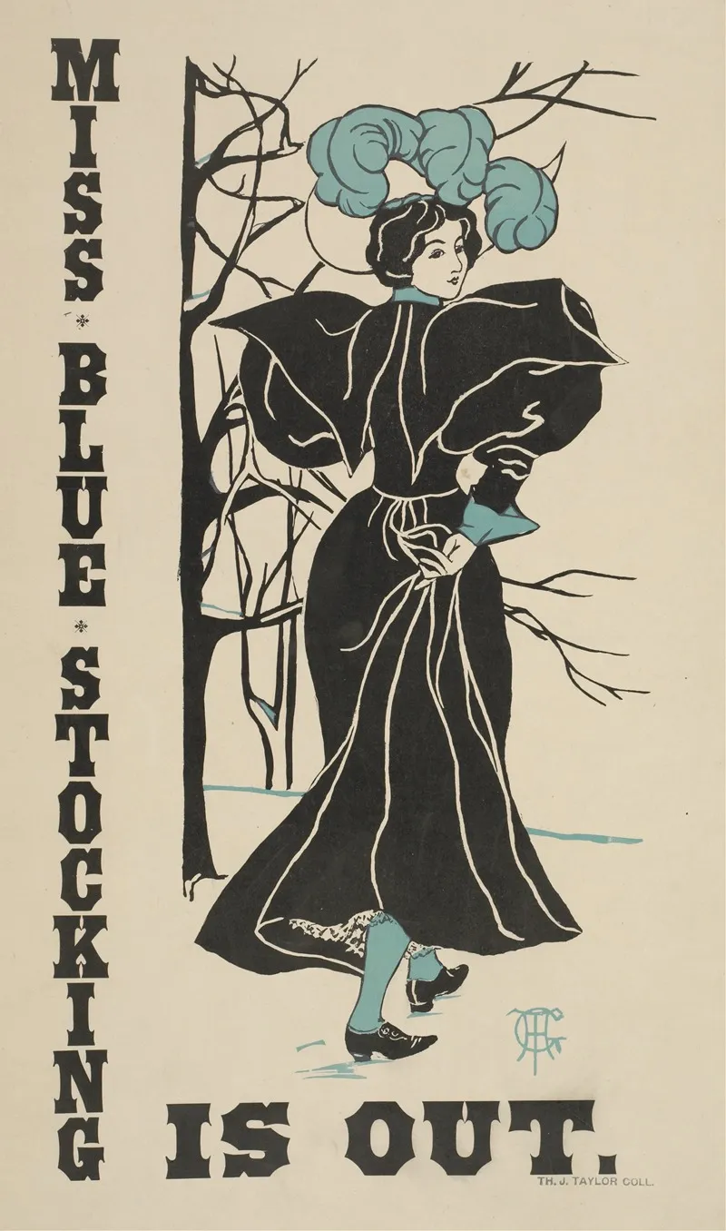 Miss Blue Stocking 2 Wall Art by Anonymous - High-Resolution Digital Print
