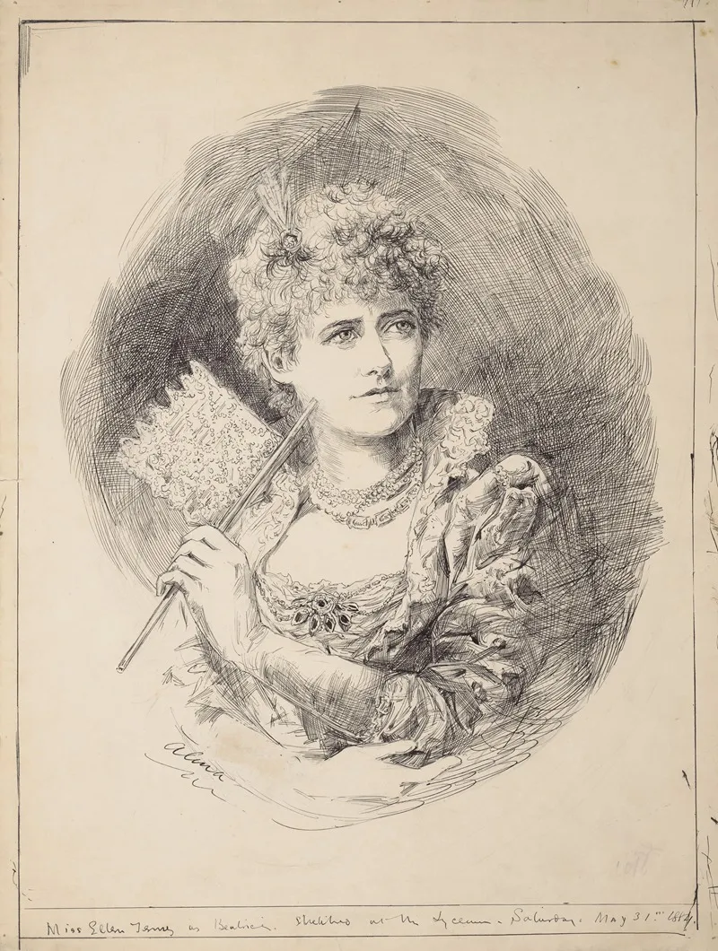 Miss Ellen Terry As Beatrice Sketched At The Lyceum Wall Art by Alma - High-Resolution Digital Print
