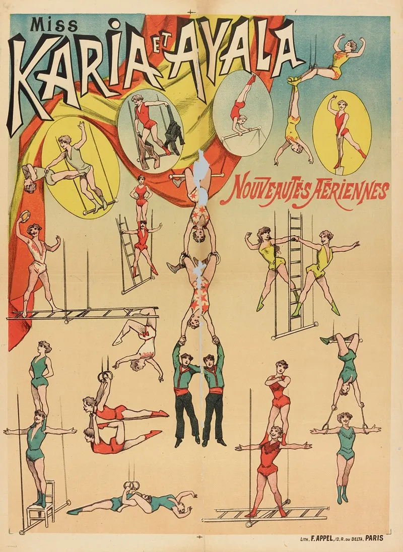 Miss Karia Et Ayala Nouveautes Aeriennes Wall Art by Lith. F. Appel - High-Resolution Digital Print