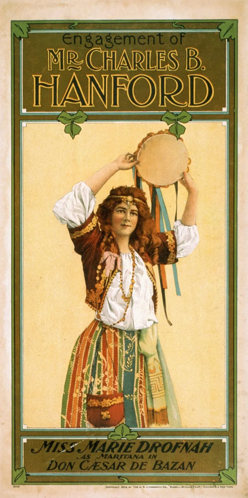 Miss Marie Drofnah As Mariatana In Don Caesar De Bazan Wall Art by U.S. Lithograph Co. - High-Resolution Digital Print