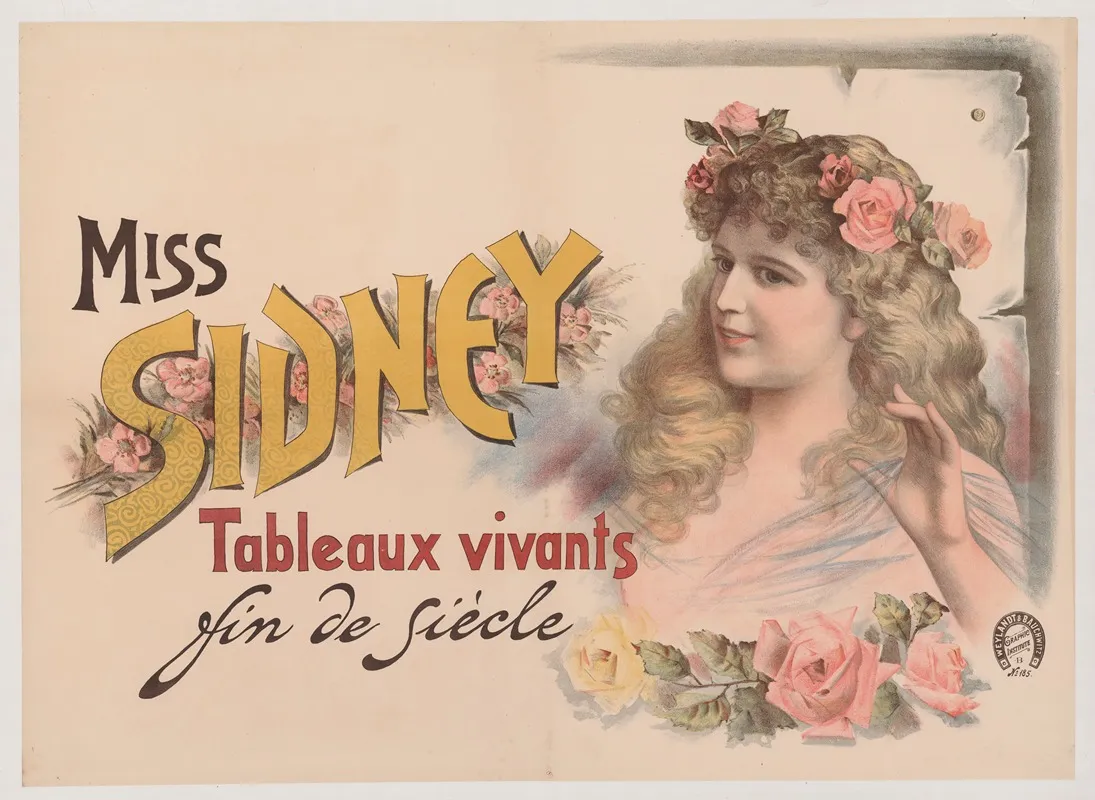 Miss Sidney Tableaux Vivants Fin De Siecle Wall Art by Weyland &amp; Bauchwitz-Graphic Institute - High-Resolution Digital Print