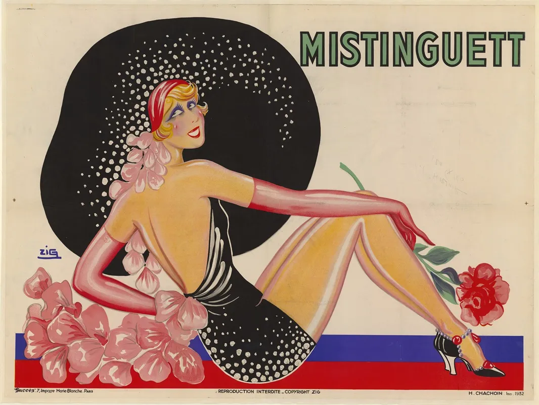 Mistinguett 2 Wall Art by Zig (Louis Gaudin) - High-Resolution Digital Print