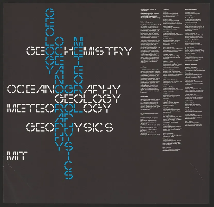 Mit Graduate Program In Geology Geophysics Geochemistry Meteorology Oceanography Planatary Physics And Chemistry Wall Art by Dietmar Winkler - High-Resolution Digital Print
