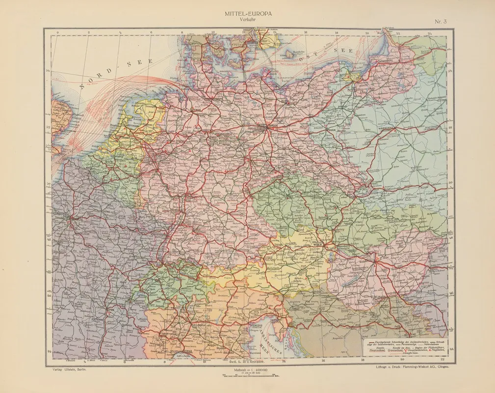 Mittel Europa Verkehr Wall Art by Geographisches Institut der Flemming-Wiskott - High-Resolution Digital Print