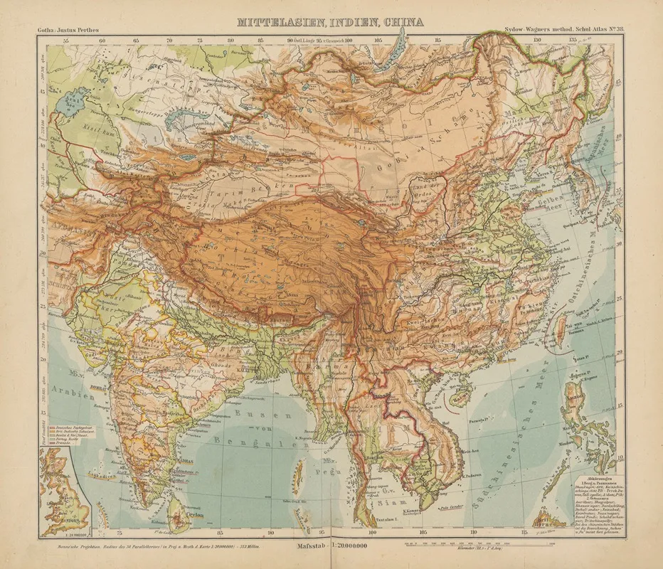 Mittelasien‎ ‎indien‎ ‎und‎ ‎china Wall Art by Emil von Sydow - High-Resolution Digital Print