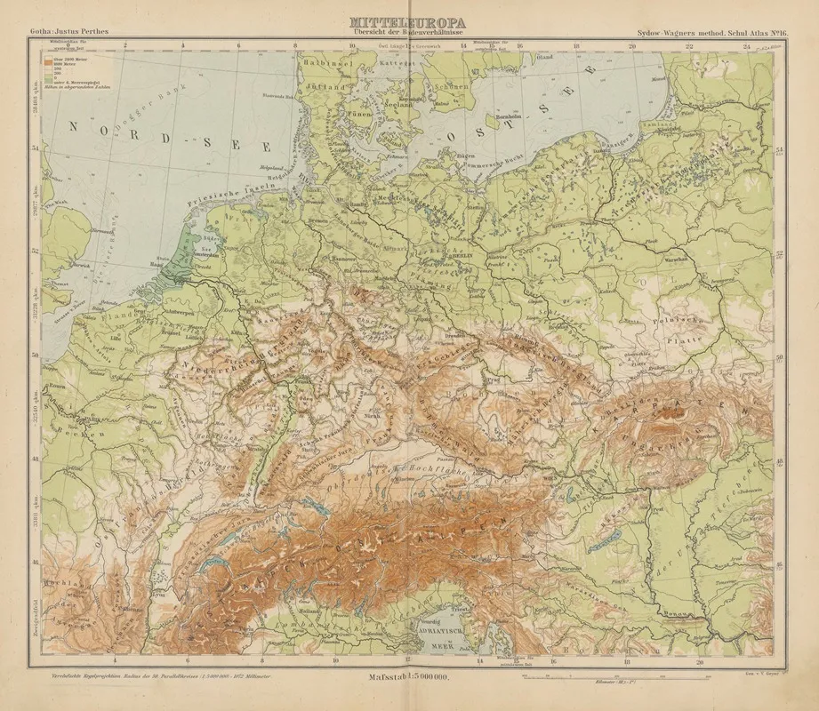 Mitteleuropa ‎ ‎ubersicht‎ ‎der‎ ‎bodenverhaltnisse‎ Wall Art by Emil von Sydow - High-Resolution Digital Print