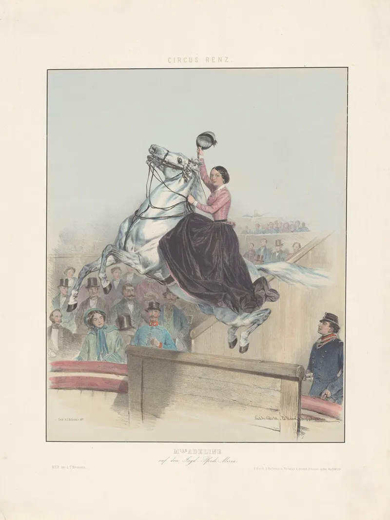 Mlle Adeline Auf Dem Jagd Pferde Mirza Wall Art by Eduard Kaiser - High-Resolution Digital Print
