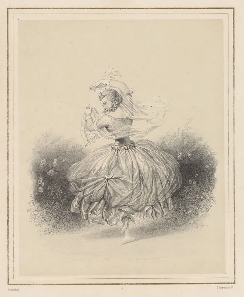 Mlle Camargo Pas De La Nuit Wall Art by Eugène Charles François Guérard - High-Resolution Digital Print