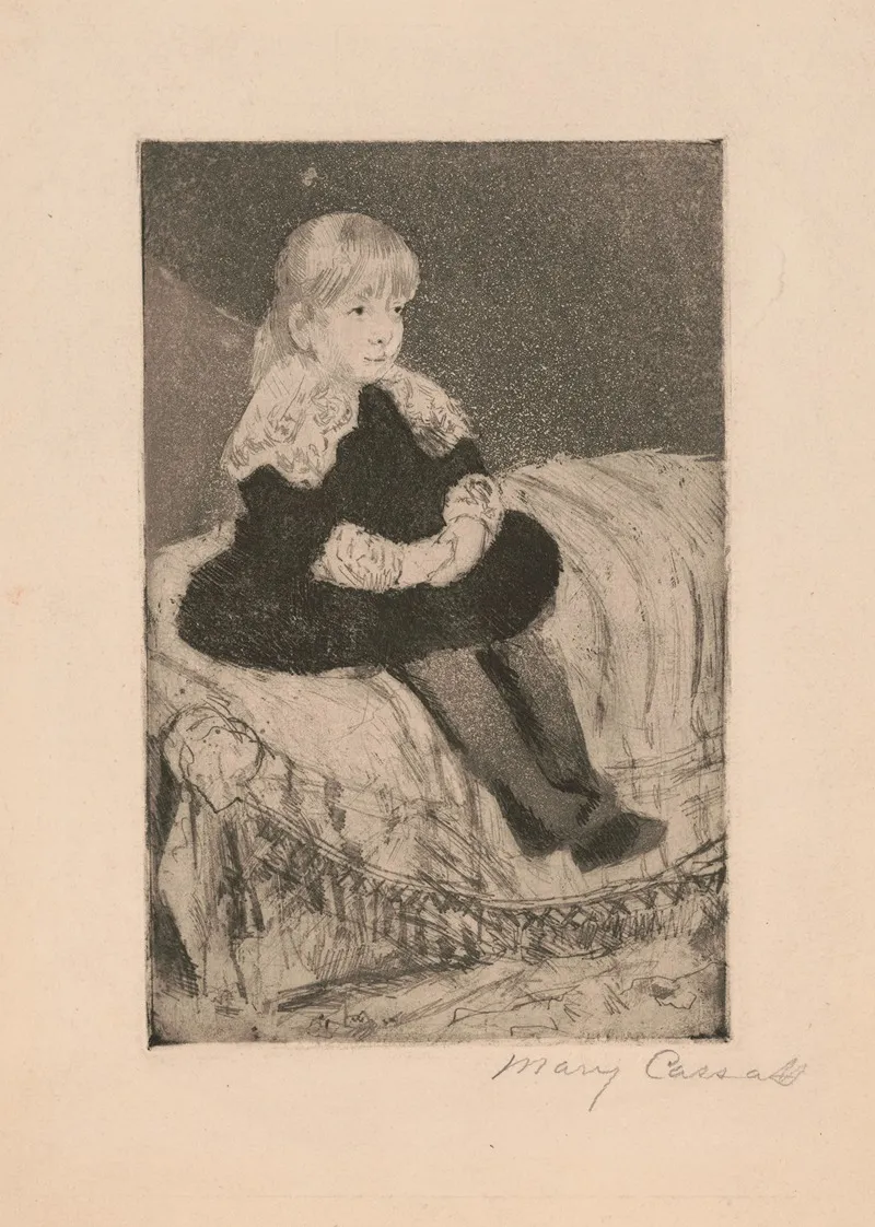 Mlle Luquet Seated On A Couch