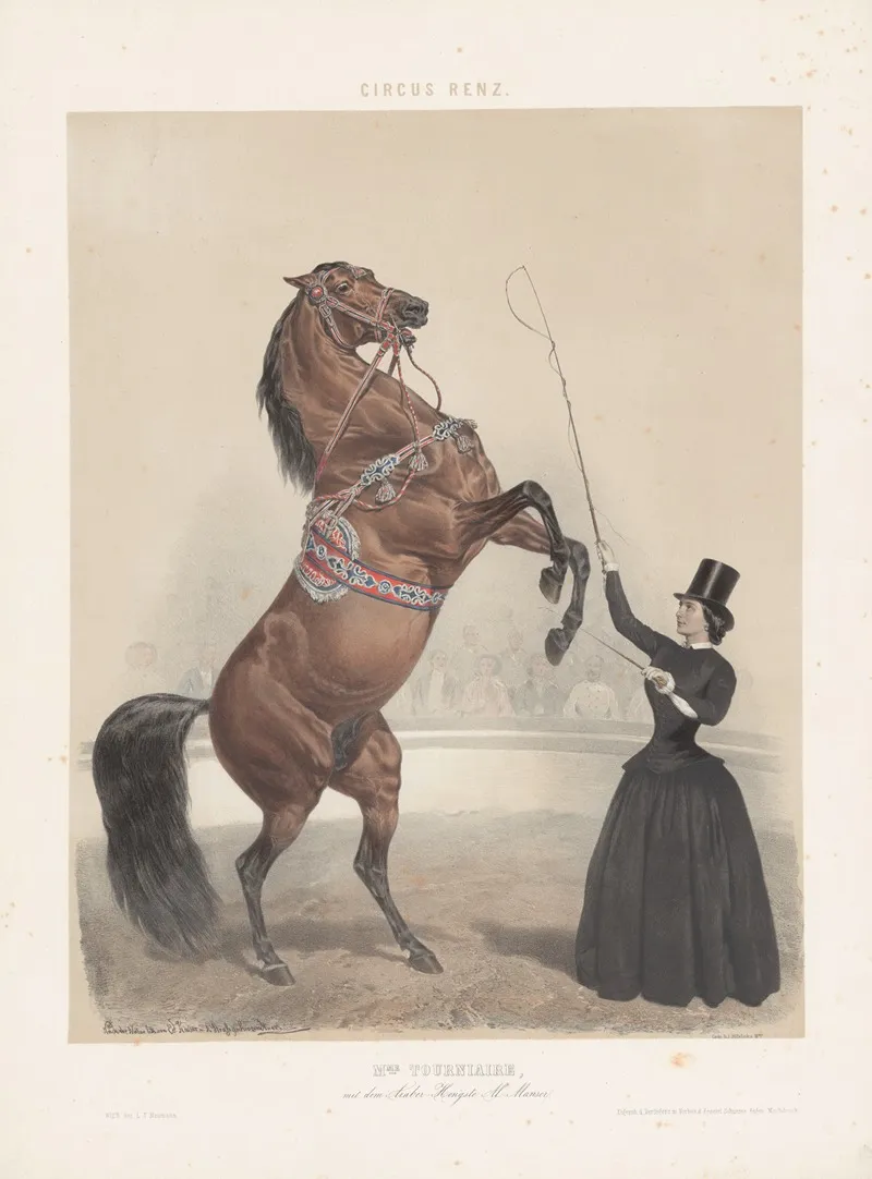 Mme Tourniaire Mit Dem Araber Hengst Al Mansor Wall Art by Eduard Kaiser - High-Resolution Digital Print