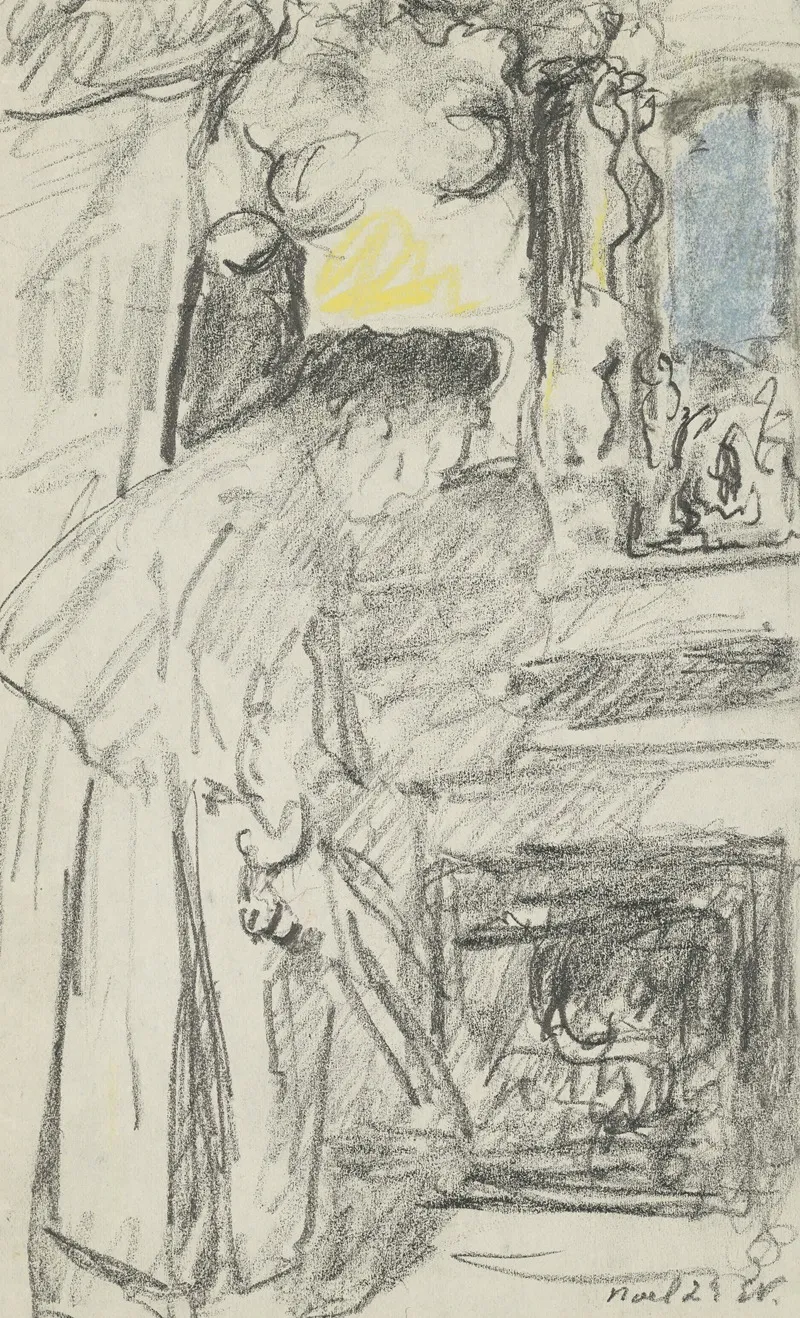 Mme Vuillard Aupres De La Cheminee Rue De Calais