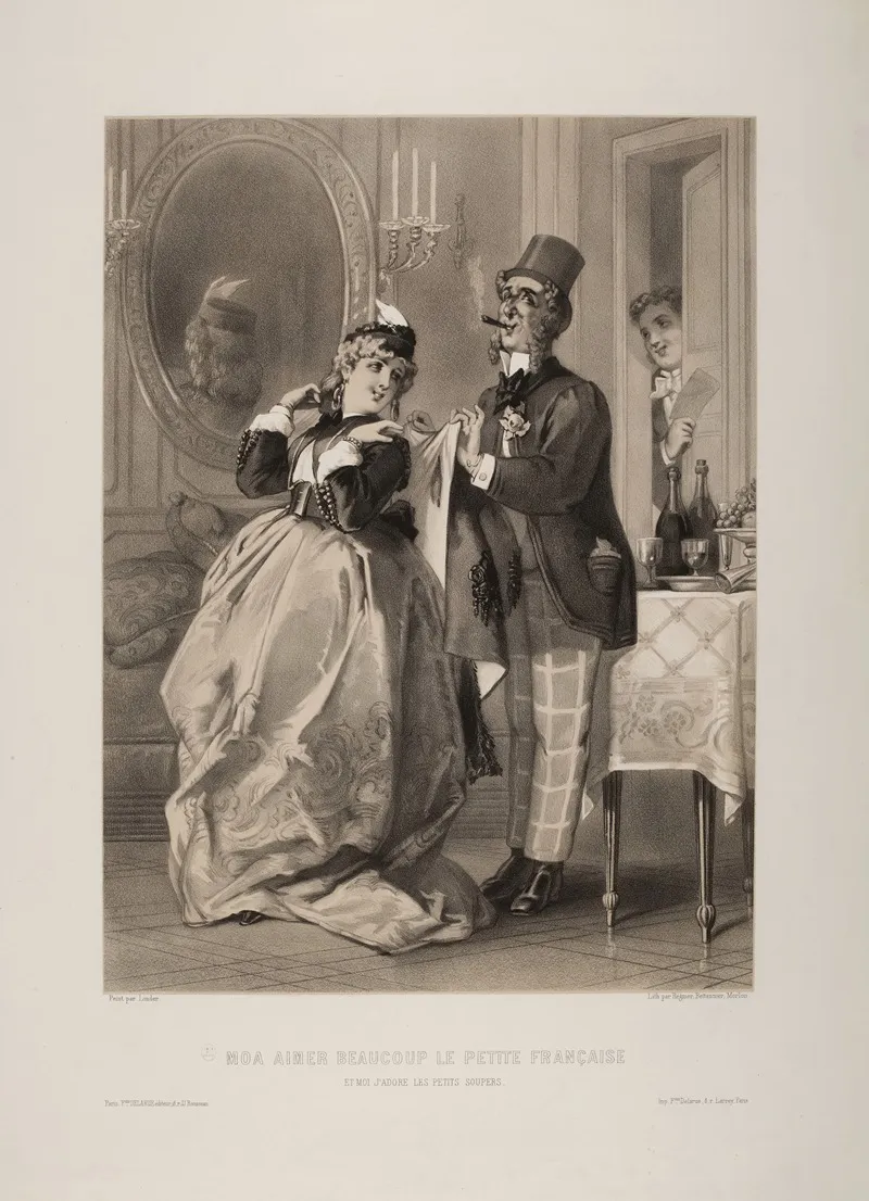 Moa Aimer Beaucoup Le Petite Francaise Et Moi Jadore Les Petits Soupers Wall Art by François Delarue - High-Resolution Digital Print