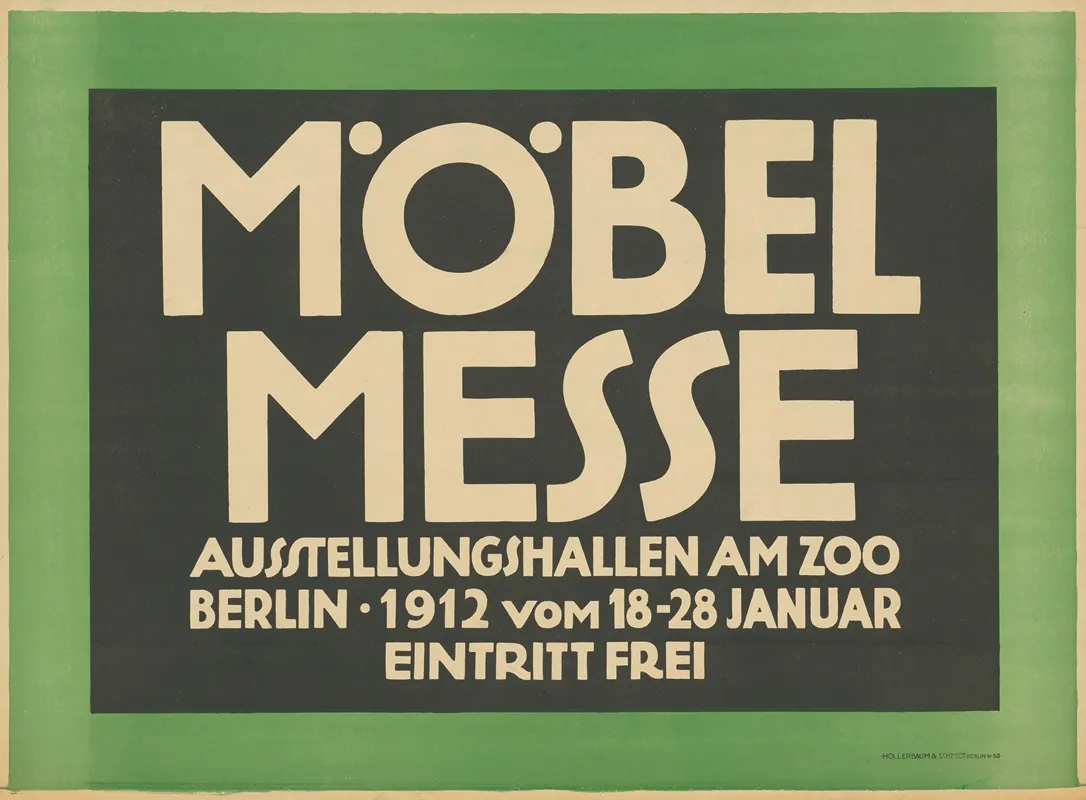 Mobelmesse 1912 Ausstellungshallen Am Zoo Wall Art by Hollerbaum &amp; Schmidt - High-Resolution Digital Print