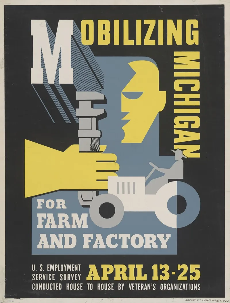 Mobilizing Michigan For Farm And Factory 2 Wall Art by Maurice Merlin - High-Resolution Digital Print