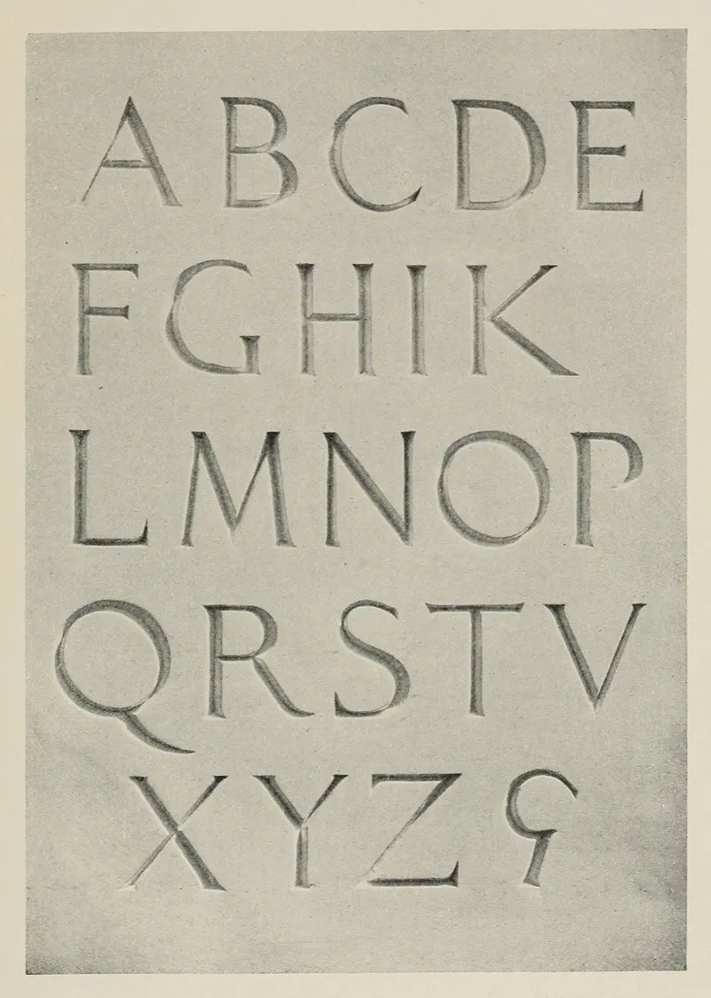 Model For Incised Roman Capitals Wall Art by Frank Chouteau Brown - High-Resolution Digital Print