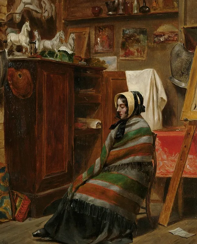 Model In A Cluttered Studio Wall Art by William Powell Frith - High-Resolution Digital Print