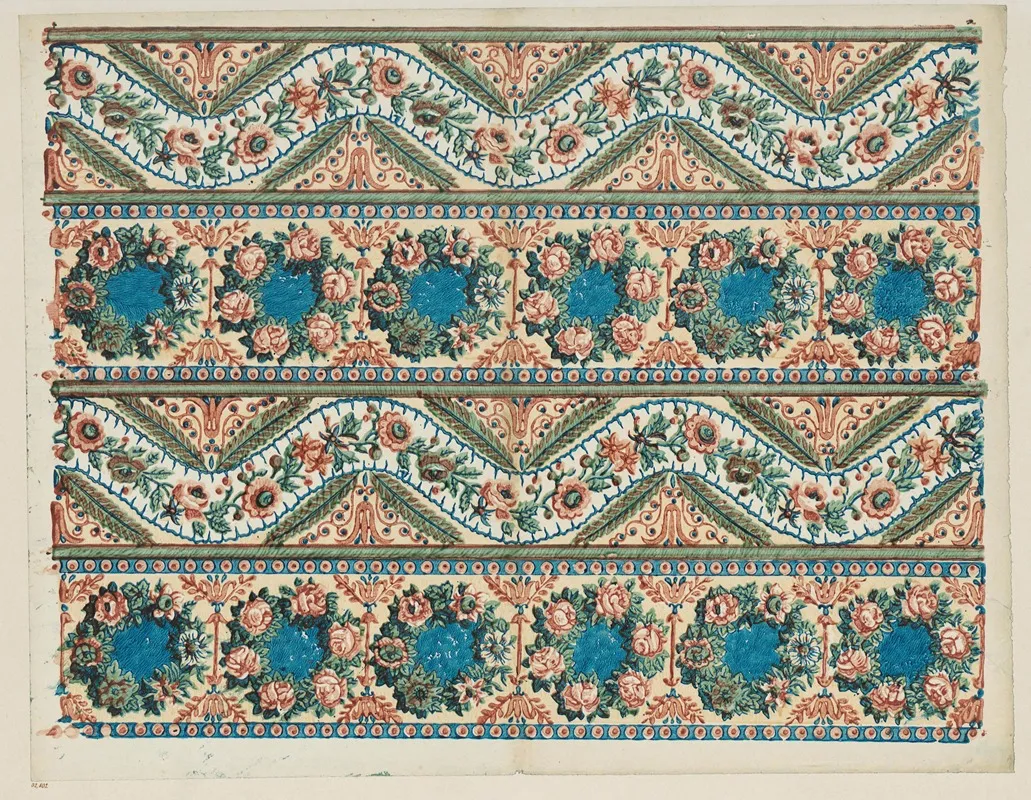 Modeldruckpapier Breite Florale Musterbander