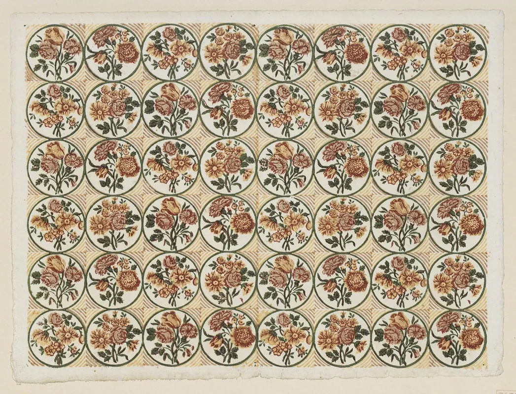 Modeldruckpapier Florales Fliesenmuster