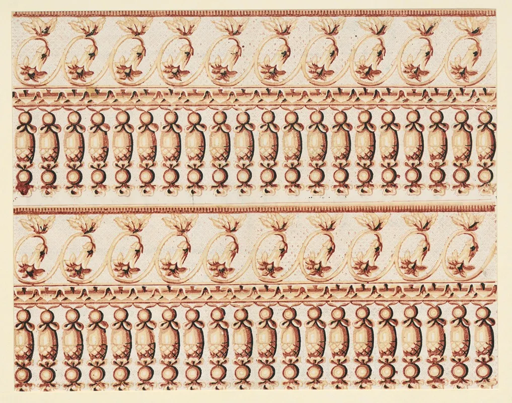 Modeldruckpapier Grosfigurige Musterbander 2
