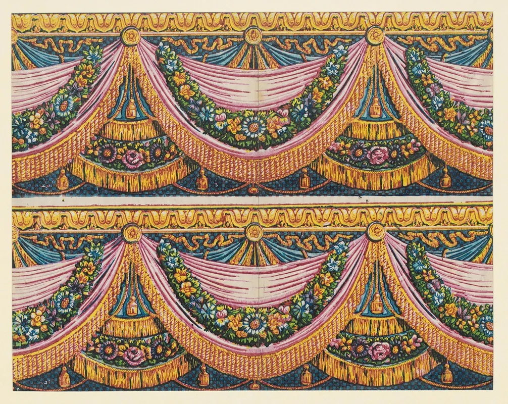 Modeldruckpapier Grosfigurige Musterbander 3