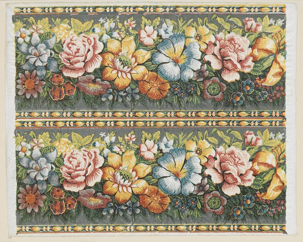 Modeldruckpapier Musterbander Mit Grosen Bluten