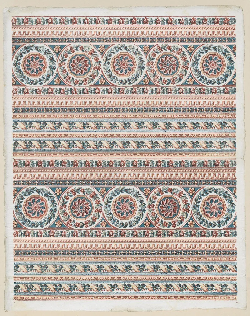 Modeldruckpapier Ornamentale Streifenbander