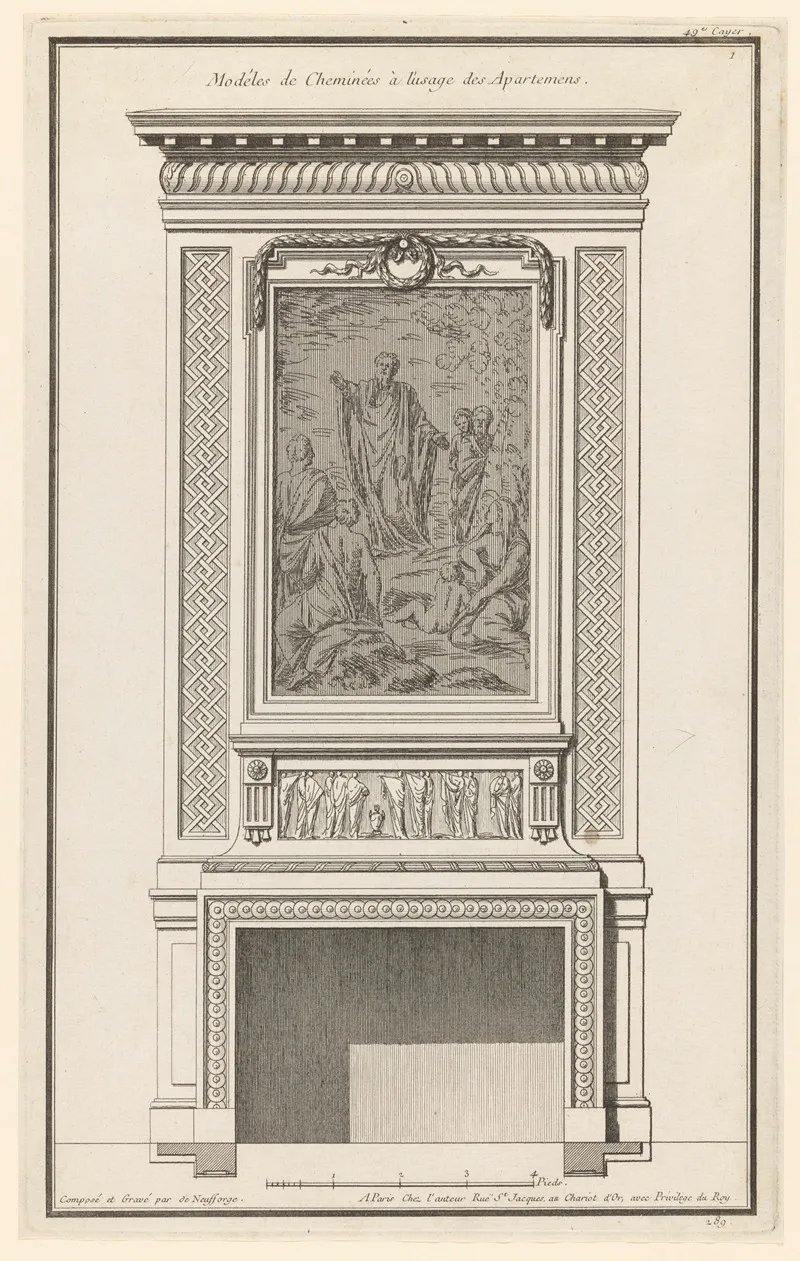 Modeles De Cheminees A Lusage Des Apartemens Wall Art by Jean François de Neufforge - High-Resolution Digital Print