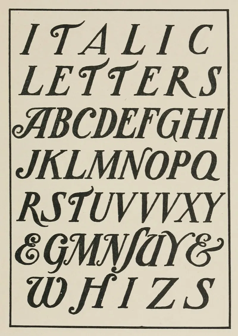 Modern American Italic Capitals Wall Art by Frank Chouteau Brown - High-Resolution Digital Print