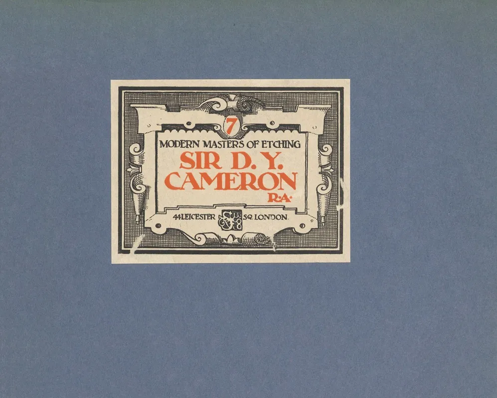 Modern Masters Of Etching David Young Cameron Cover