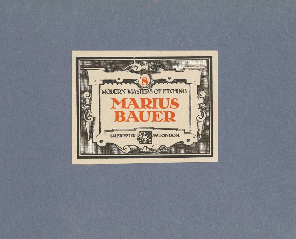 Modern Masters Of Etching Marius Bauer Cover