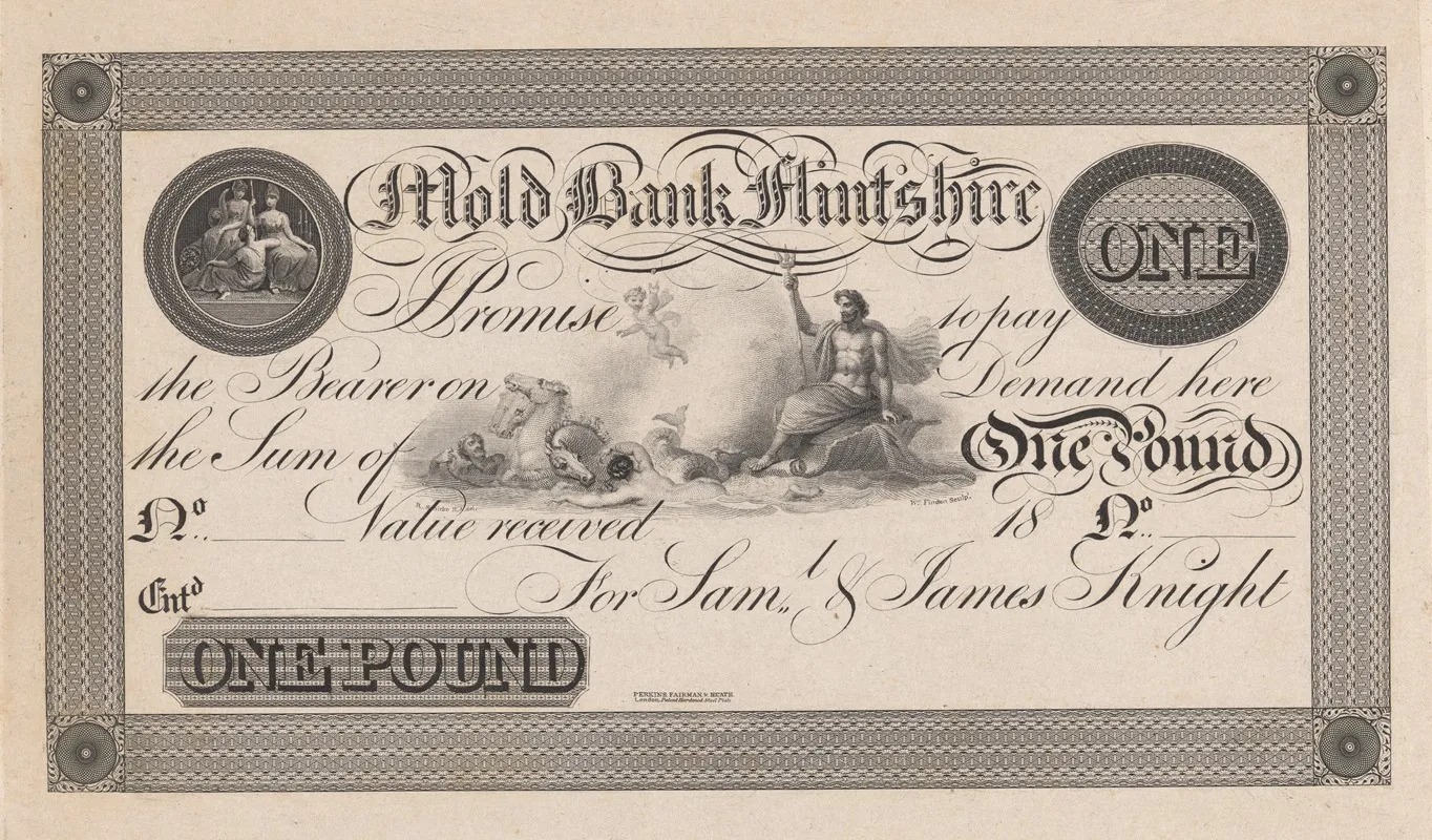 Mold Bank Flintshire One Pound Note Wall Art by Perkins & Heath - High-Resolution Digital Print