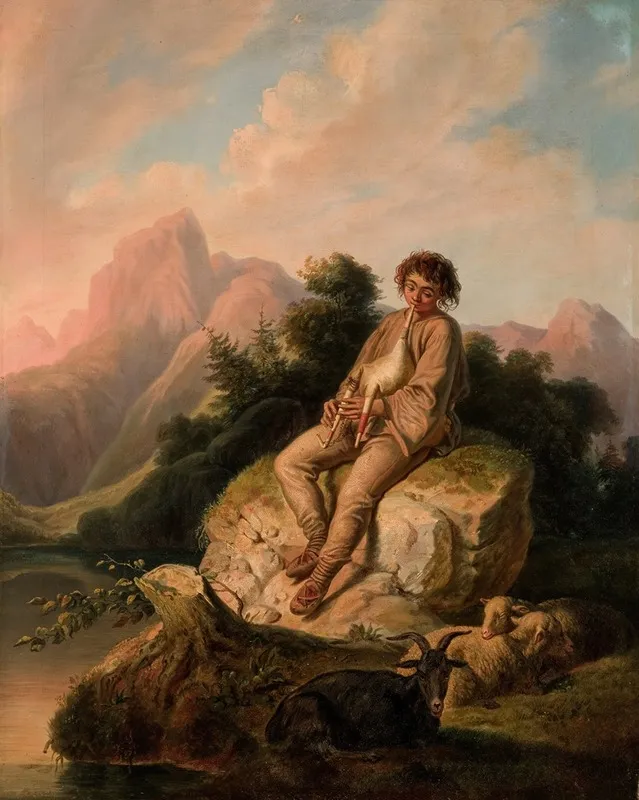 Moldavian Bagpipe Player Wall Art by Korneli Szlegel - High-Resolution Digital Print