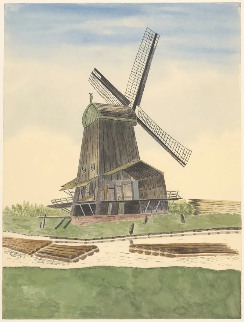 Molens Houtzaagmolen De Smit Paltrok Wall Art by Johannes Nicolaas Eijman - High-Resolution Digital Print