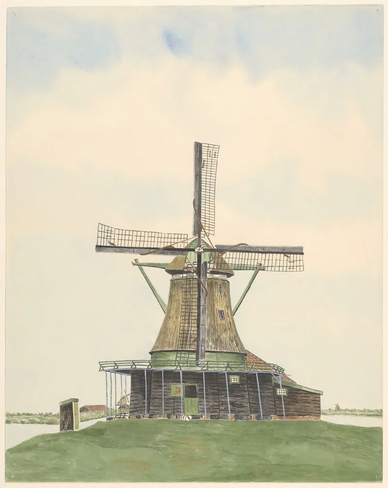 Molens Oliemolen De Kwak Oostzijderveld Wall Art by Johannes Nicolaas Eijman - High-Resolution Digital Print
