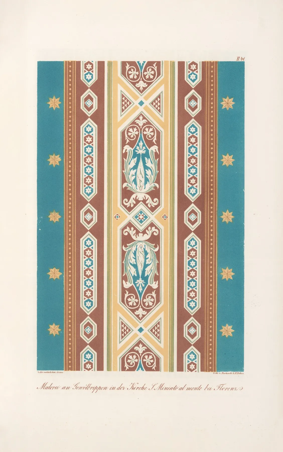 Molerei An Gewolbrippen In Der Kirche S Miniato Al Monte Bei Florenz Wall Art by Friedrich Maximilian Hessemer - High-Resolution Digital Print