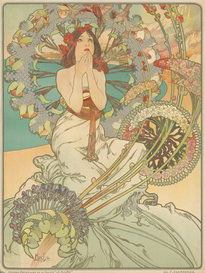 Monaco Monte Carlo Wall Art by Alphonse Mucha - High-Resolution Digital Print