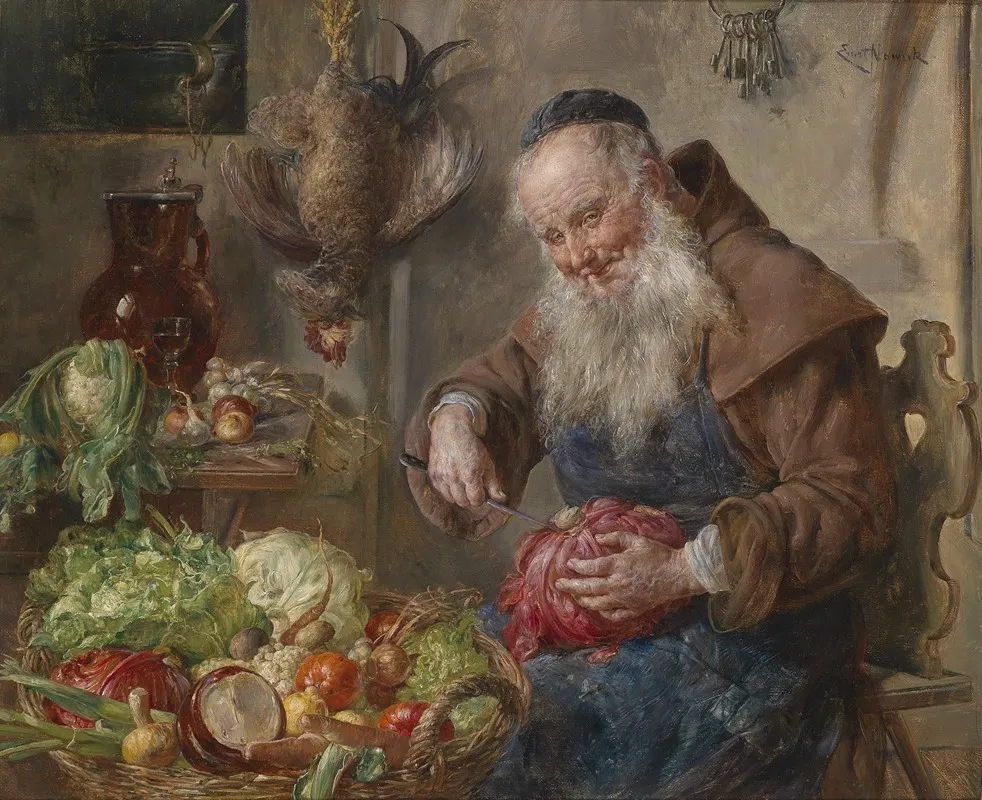 Monch In Der Kuche Wall Art by Ernst Nowak - High-Resolution Digital Print