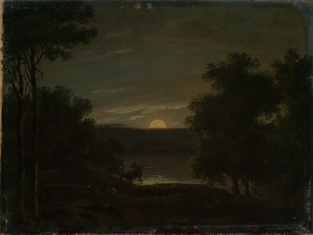 Mondscheinlandschaft Wall Art by Jakob Wilhelm Huber - High-Resolution Digital Print