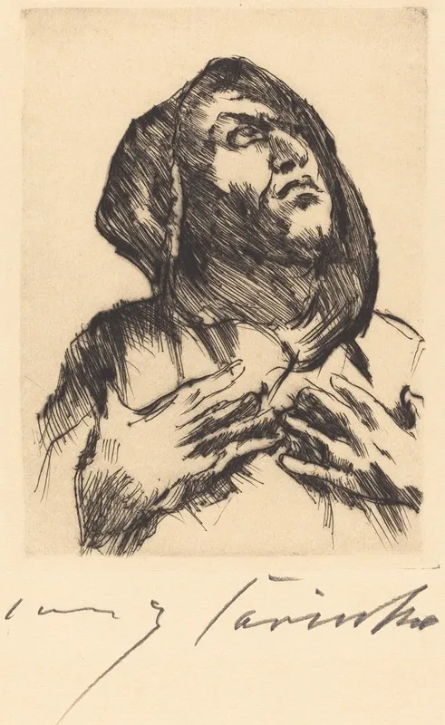 Monk Gazing Upward Monch Mit Erhobenem Blick Wall Art by Lovis Corinth - High-Resolution Digital Print