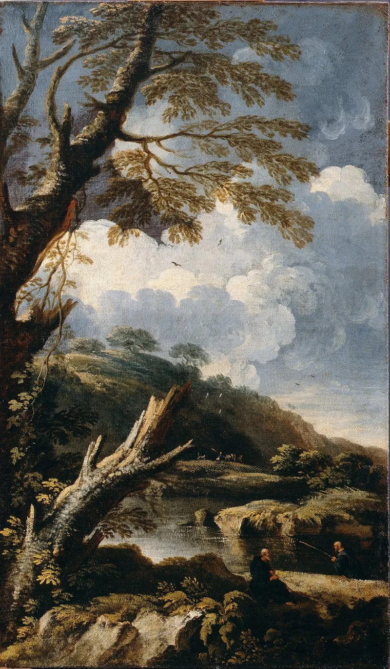 Monks Fishing Wall Art by Salvator Rosa - High-Resolution Digital Print