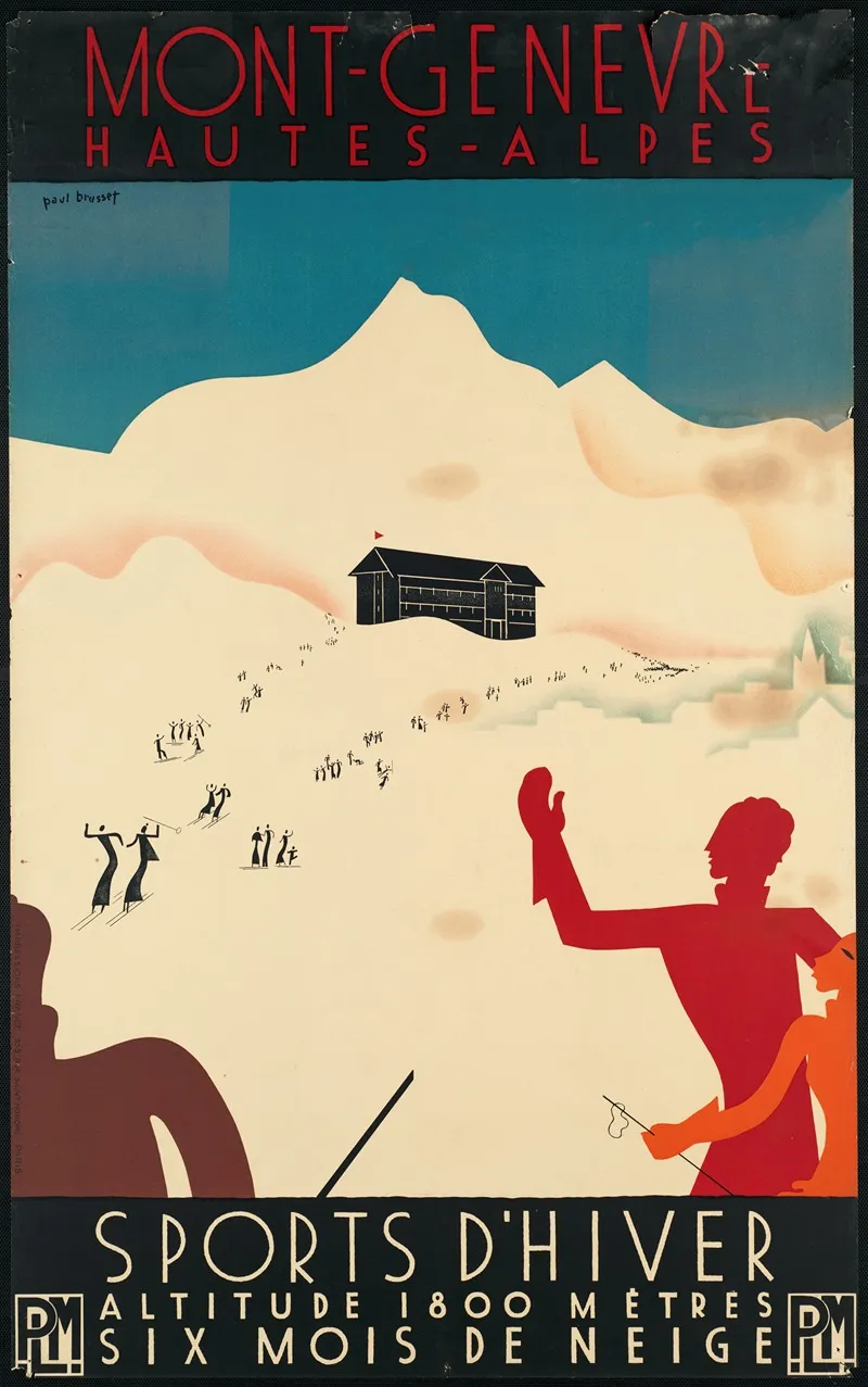 Mont Genevre Hautes Alpes Sports Dhiver Wall Art by Paul Brusset - High-Resolution Digital Print