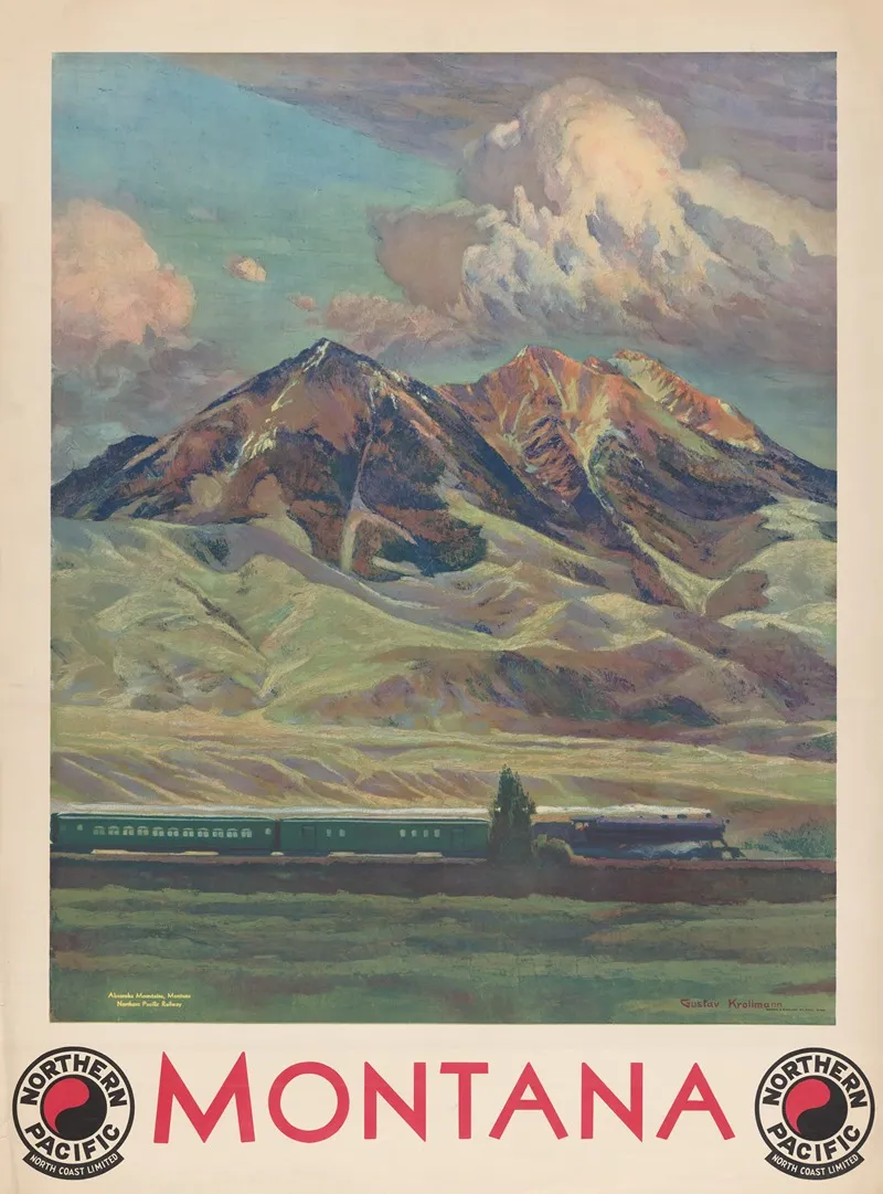 Montana Northern Pacific North Coast Limited Wall Art by Gustav Wilhelm Krollmann - High-Resolution Digital Print