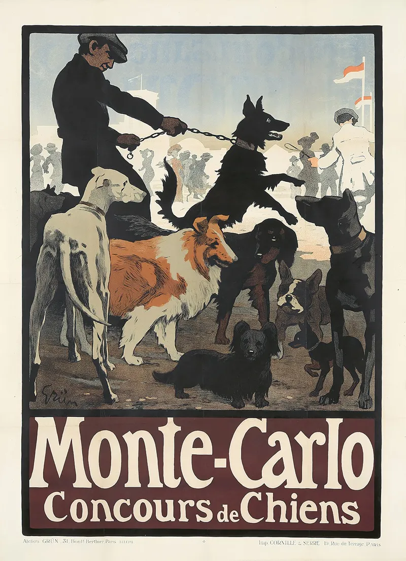 Monte Carlo Concours De Chiens Wall Art by Jules-Alexandre Grün - High-Resolution Digital Print