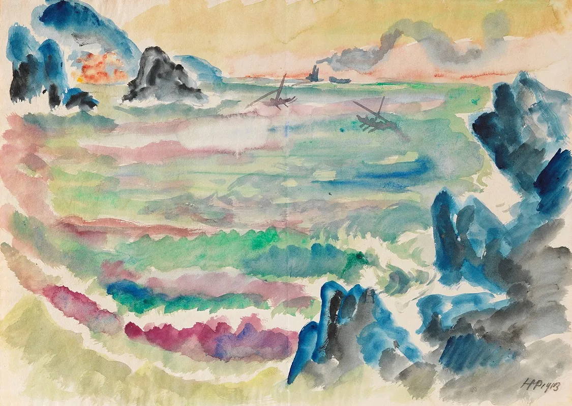 Monterosso Al Mare Wall Art by Hermann Max Pechstein - High-Resolution Digital Print