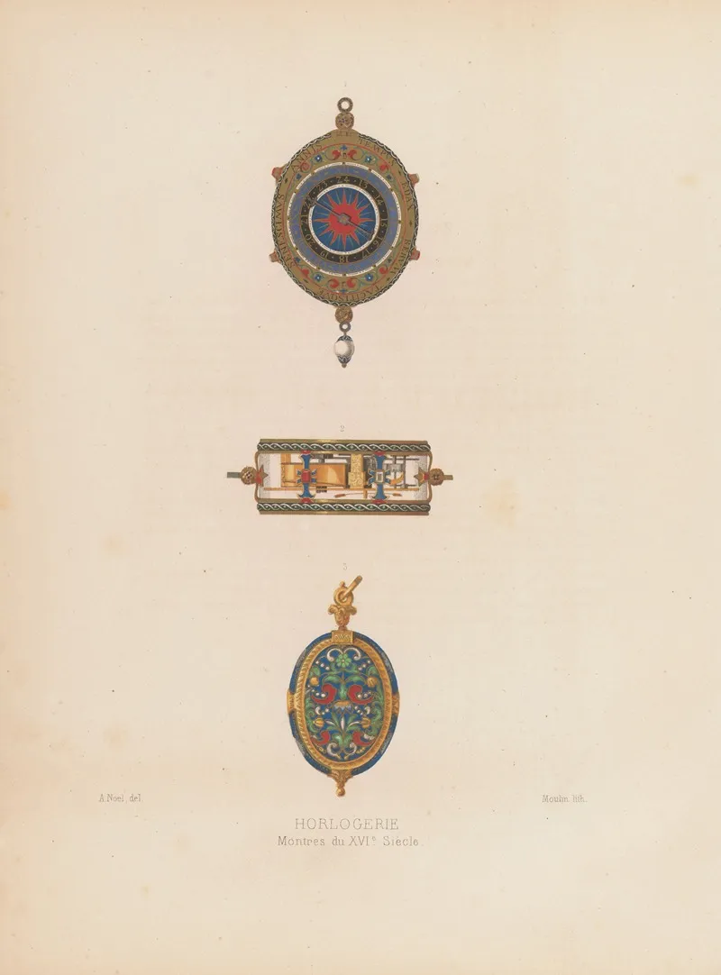 Montres Du Xvie Siecle Wall Art by Joseph Rose Lemercier - High-Resolution Digital Print