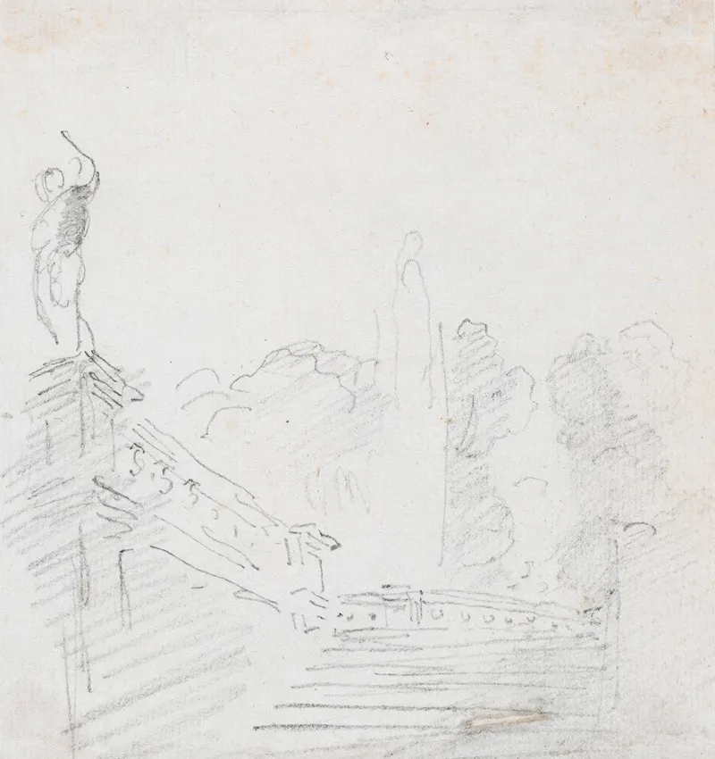 Monumental Stairway Wall Art by Hubert Robert - High-Resolution Digital Print
