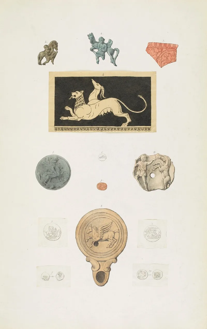 Monuments Antiques Dessines Pl 019 Wall Art by Jean-Baptiste Muret - High-Resolution Digital Print